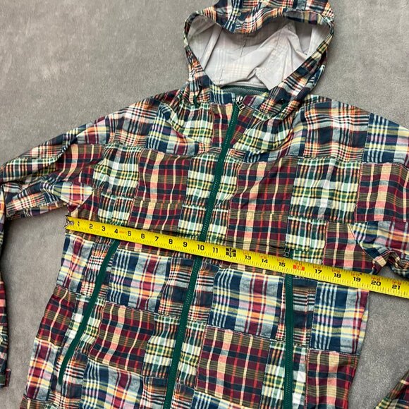 Lafuma Jacket Size Small Hooded Windbreaker Full Zip Multicolor Plaid Patchwork - Picture 4 of 8